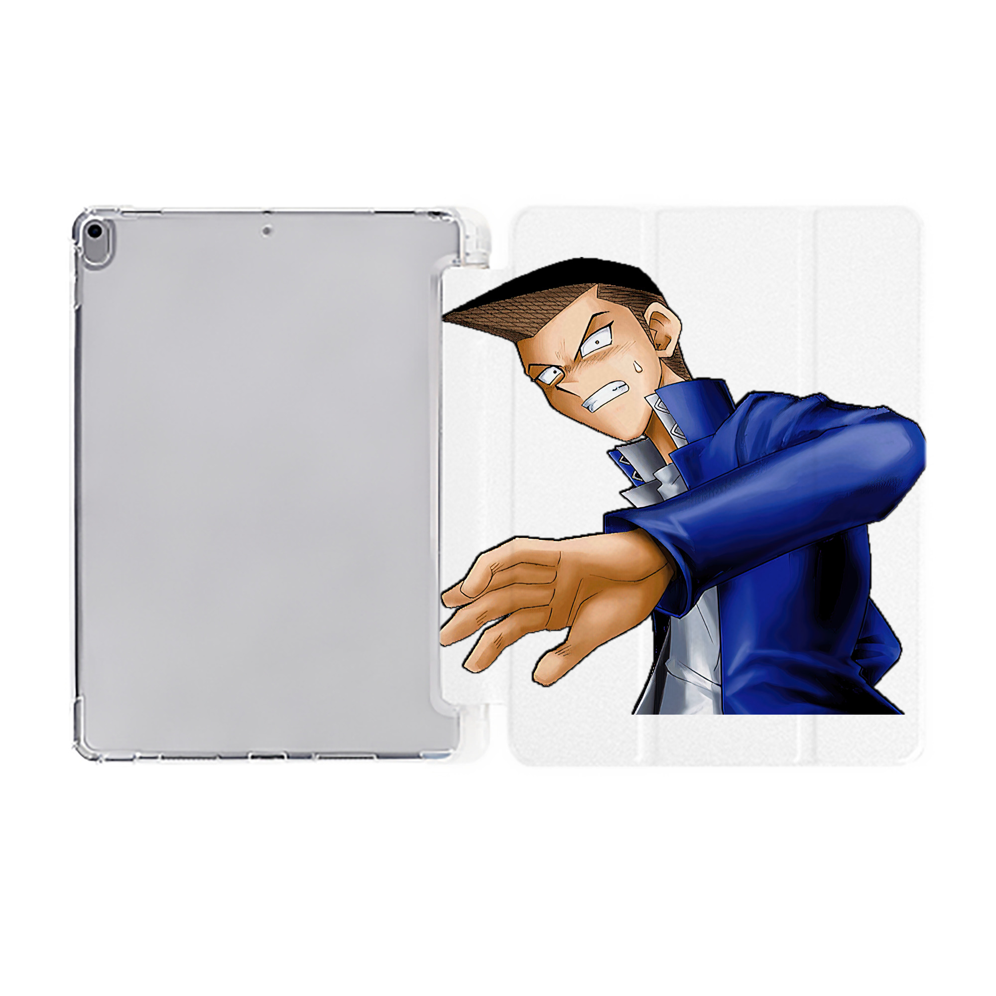 （画像用） 遊☆戯☆王 Yu-Gi-Oh! IPad ケース ペン収納付き 三つ折りスタンド PUレザー×シリコン 対応機種9.5/10.5/10.9インチ